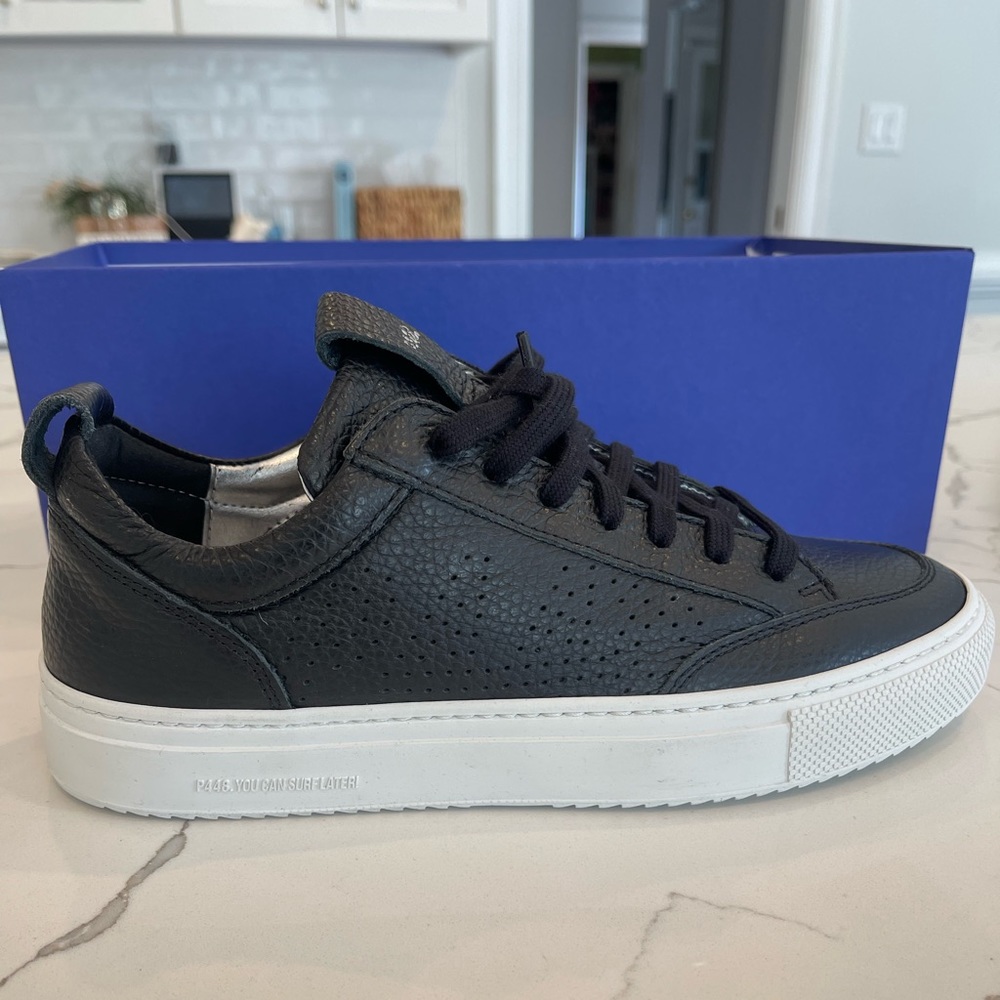 P448 Black leather sneakers. Rare size 39/8